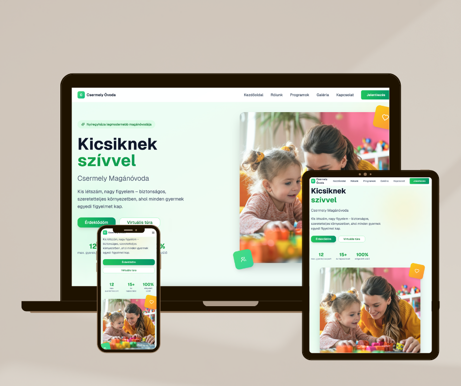 Óvodai weboldal - Kicsiknek szívvel